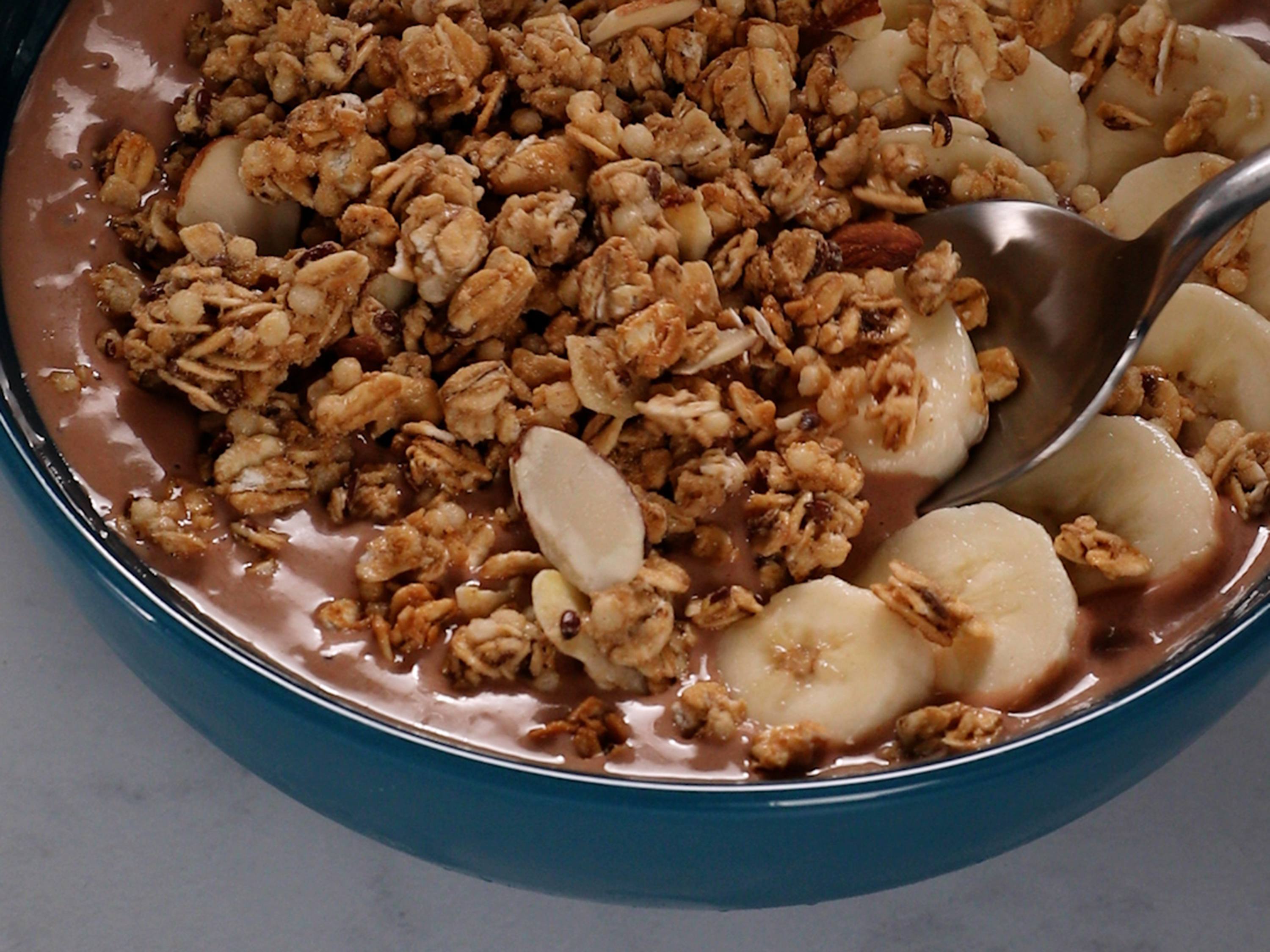 Live Pure Chocolate PB Smoothie Bowl With Bear Naked Granola Savory