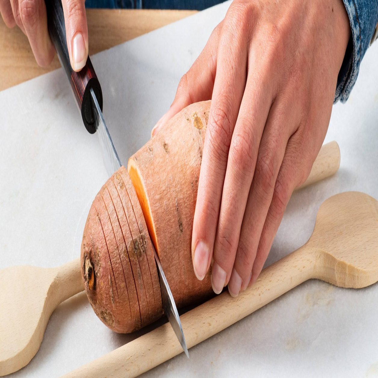 How to cut a Hasselback Potato | Savory