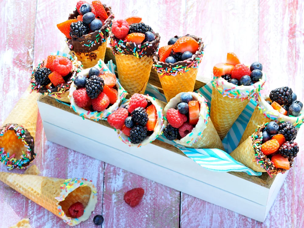 Waffle Cone Fruits Cups - SideChef