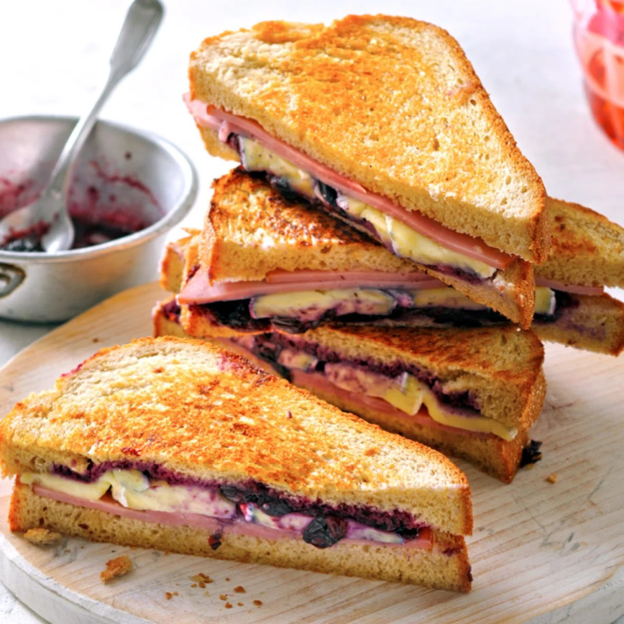 Blueberry, Ham, and Brie Grilled Cheese | Savory