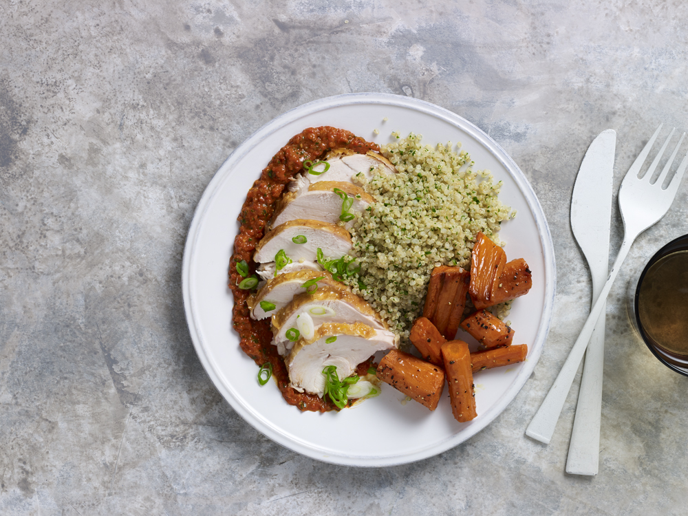 Roasted Chicken with Carrots and Quinoa | Savory