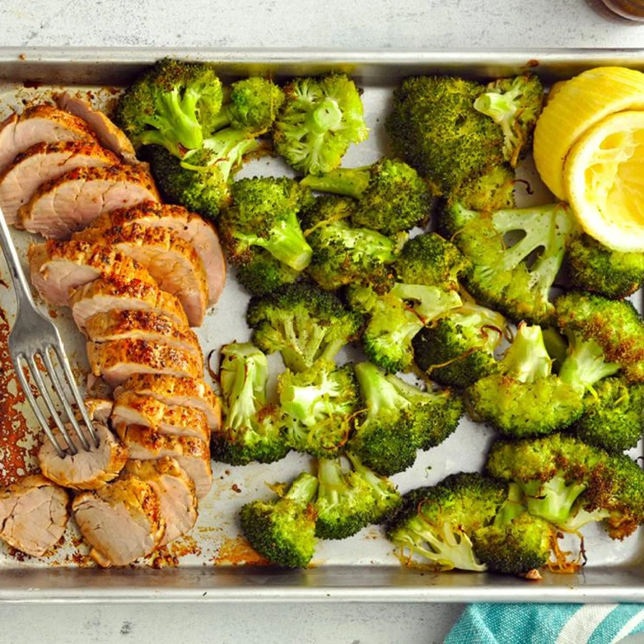 Roast Pork Tenderloin with Lemony Broccoli | Savory