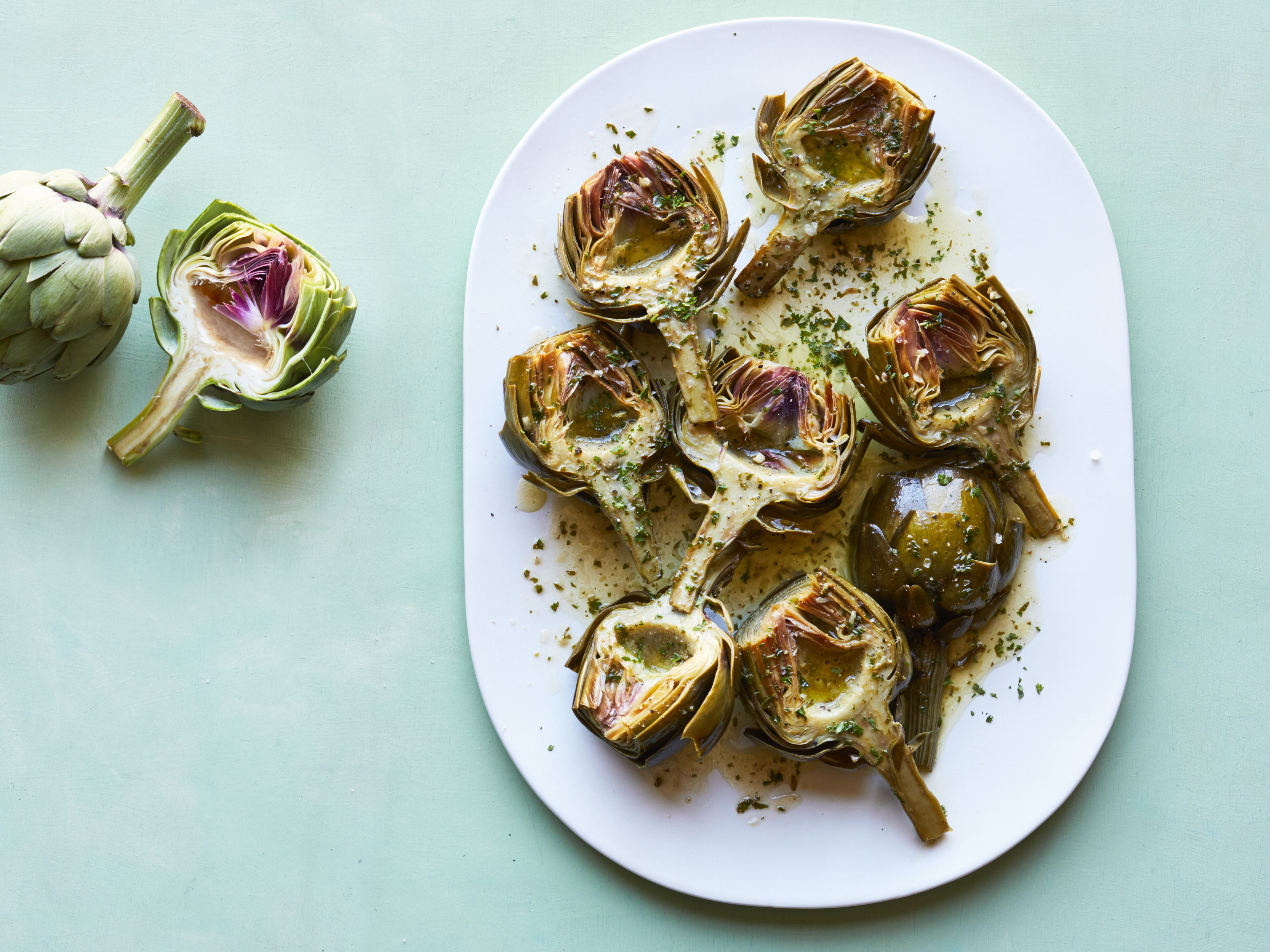 Lemon And Garlicbraised Artichokes Savory