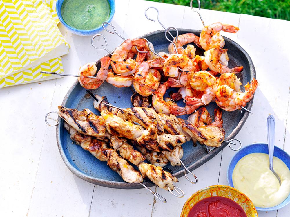 Grilled chicken clearance and shrimp kabobs