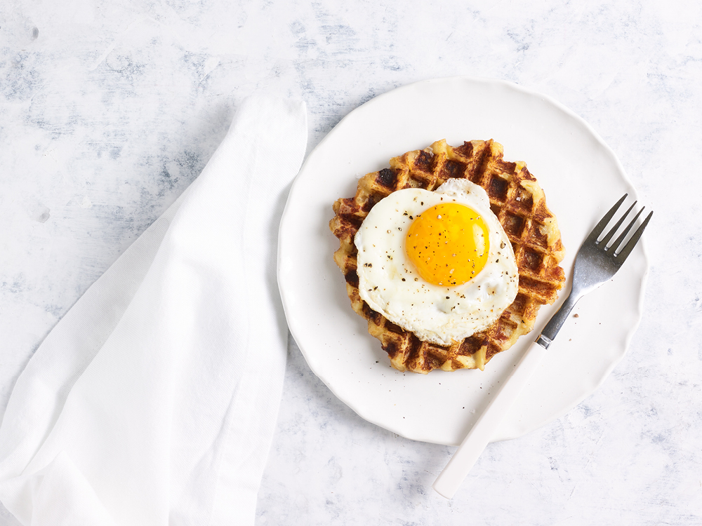 Mashed Potato and Bacon Waffles | Savory