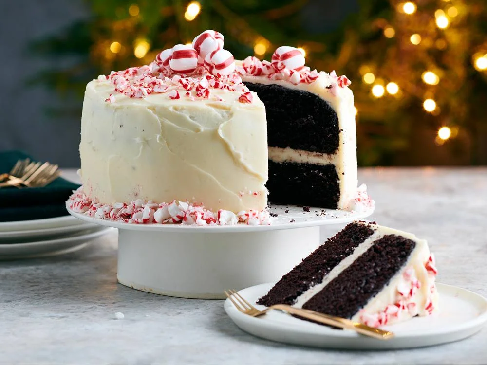 Chocolate Peppermint Christmas Cake • Pint Sized Baker
