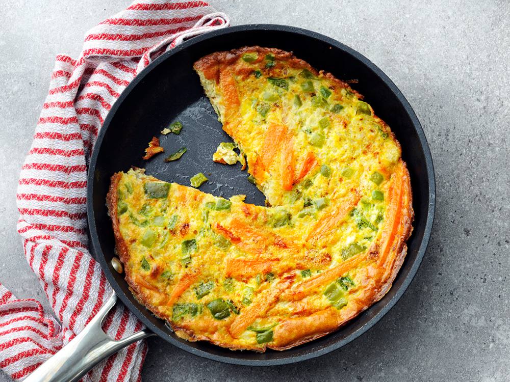 Sweet Potato Frittata with Peppers and Onions | Savory