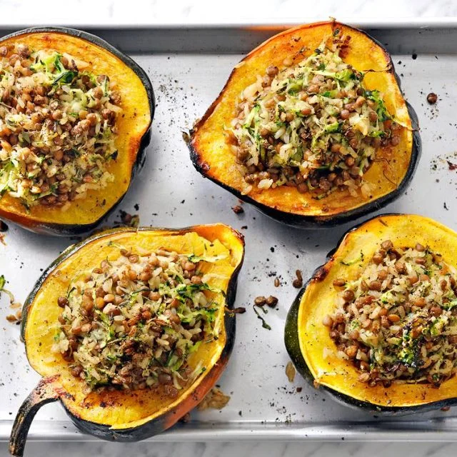 Lentil-Stuffed Acorn Squash | Savory