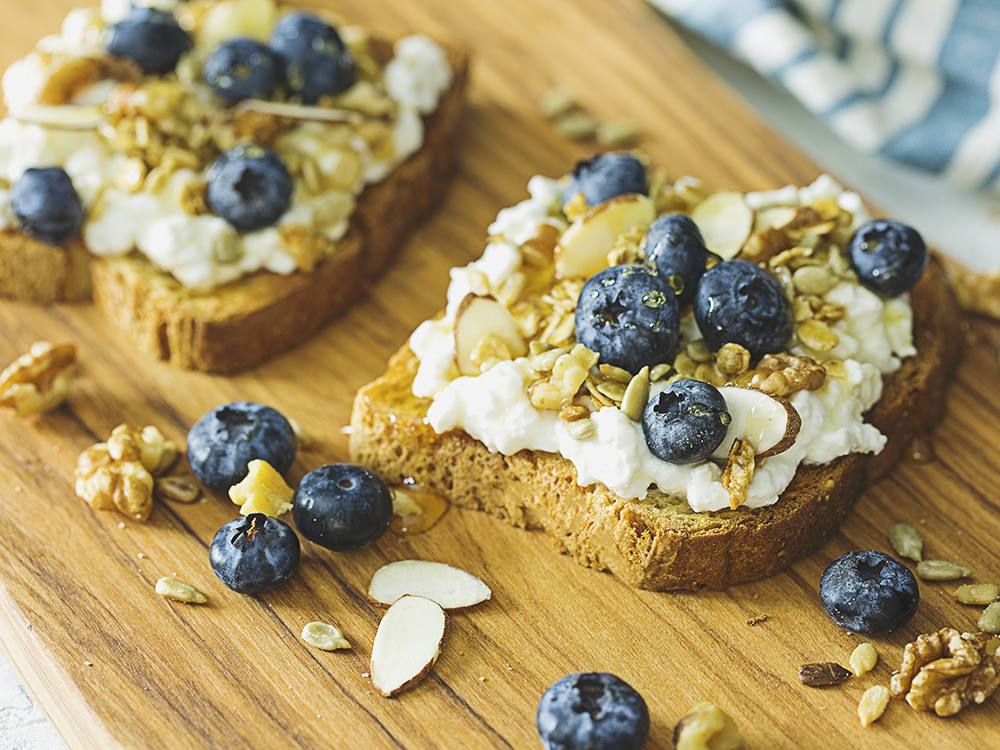 Canyon Bakehouse® Cottage Cheese and Blueberry Toast | Savory