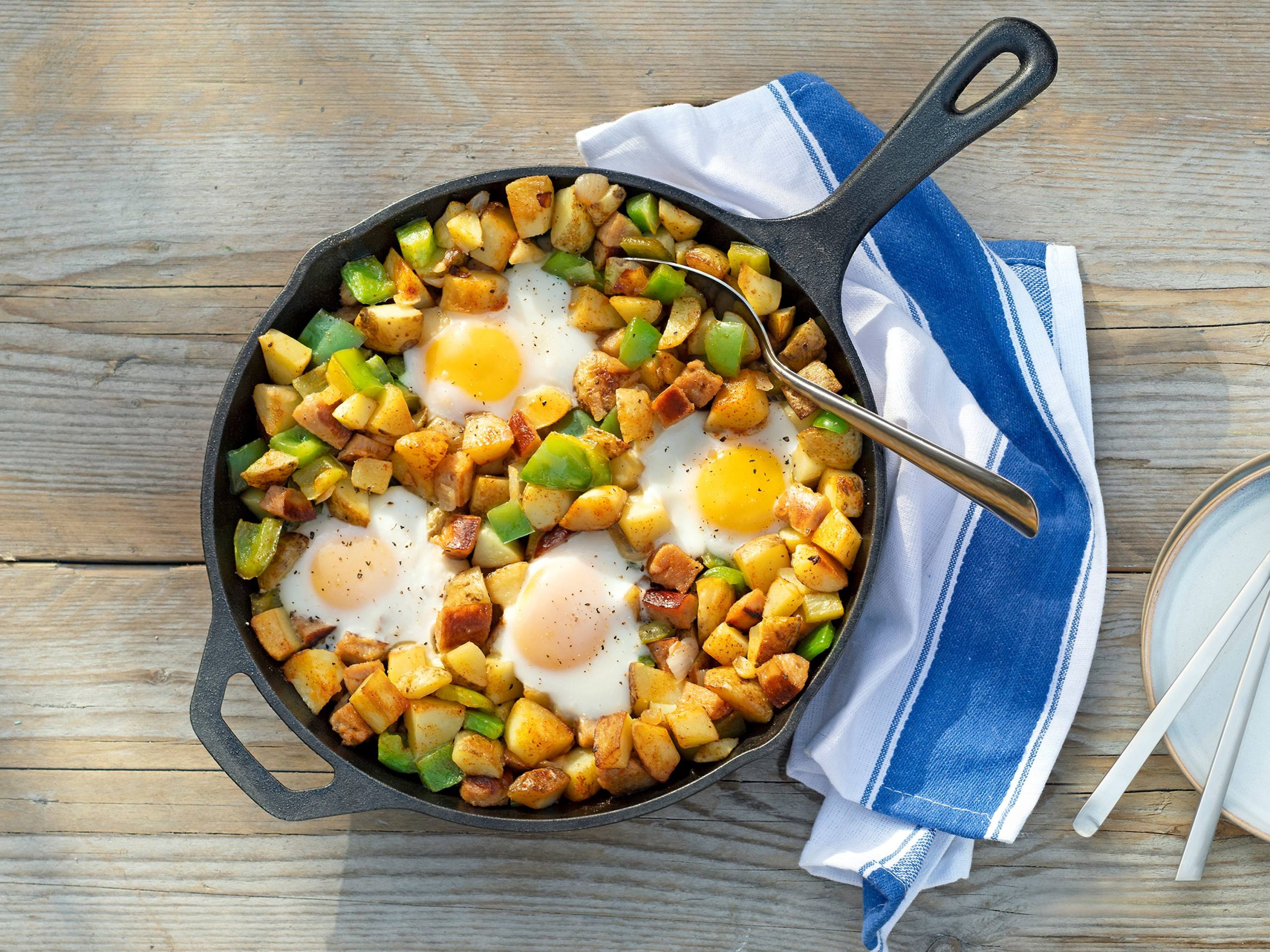 Campfire Breakfast Hash with Eggs