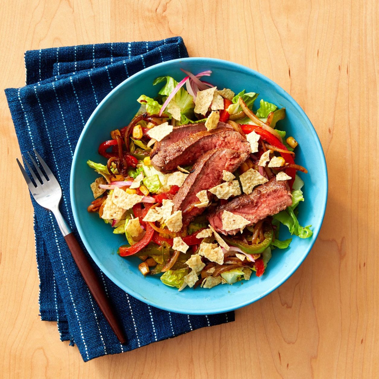 Fajita Steak Salad With Avocado-cilantro Dressing 