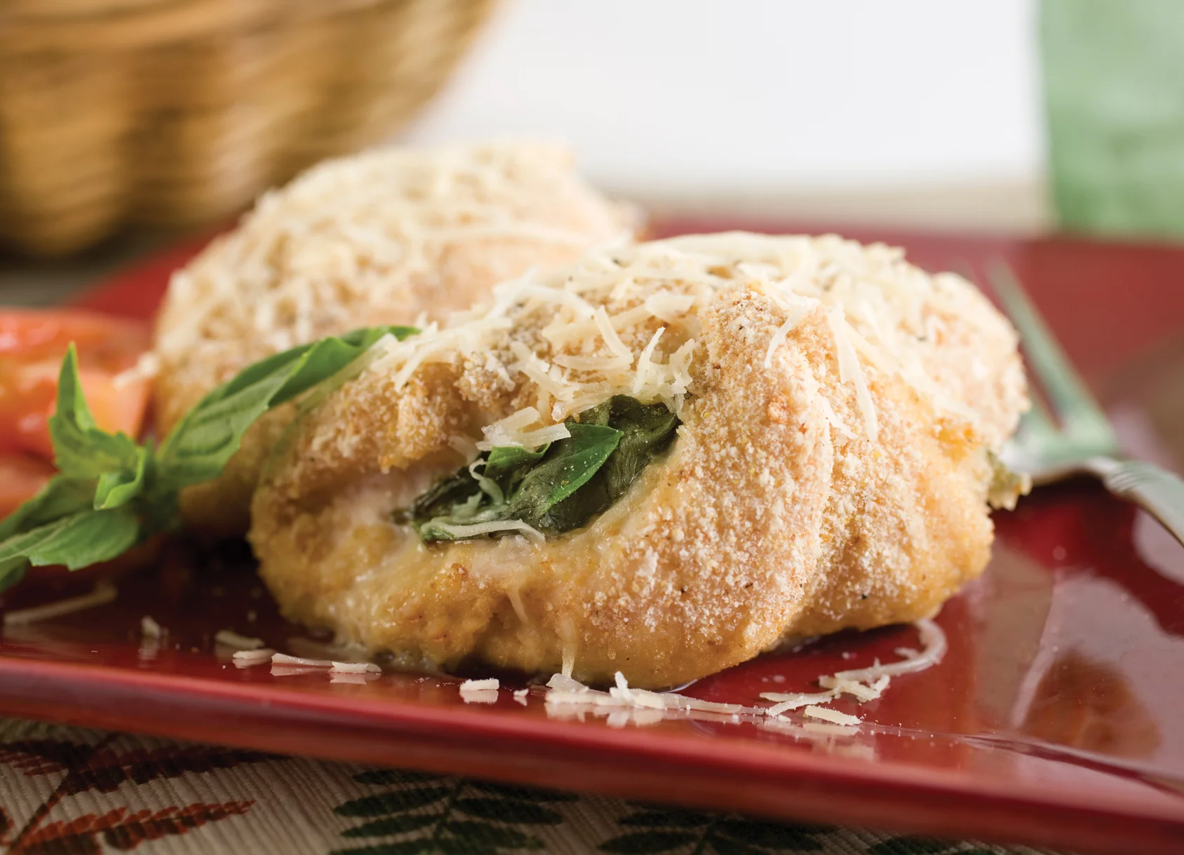 Chicken with Parmesan Basil Stuffing Savory