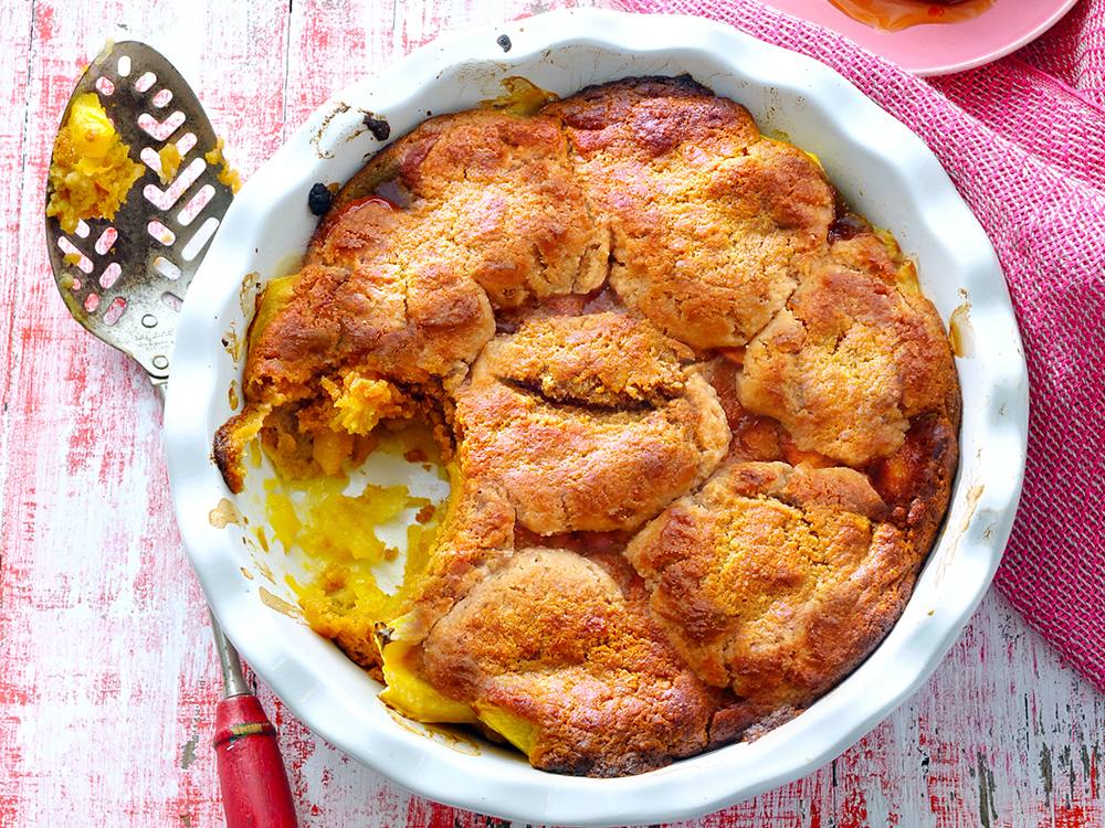 Cornmeal Peach Cobbler | Savory